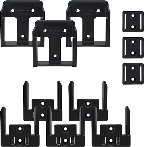 StealthMounts Paquete combinado de soportes de batería y herramientas de bloqueo (11 piezas) para Milwaukee M18, DeWalt, Makita y Ridgid Soluciones