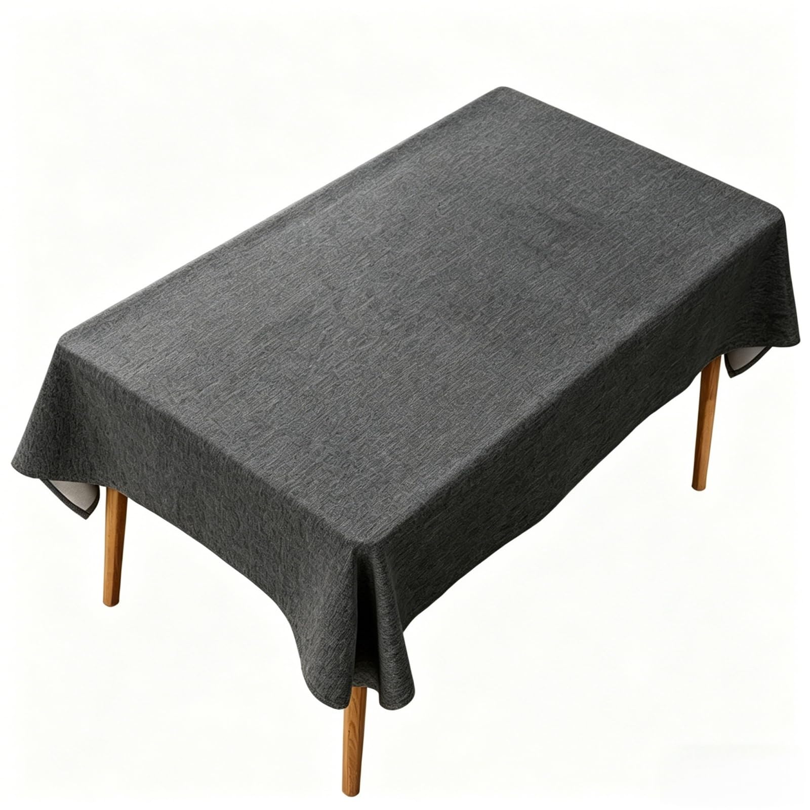 Mantel Rectangular Lino 100 x 290 cm Impermeable y Lavable Exterior Mesa Durabilidad y Fácil Limpieza para Casa Comedor Cocina Exterior Navidad Fiestas Cumpleaños, Gris Oscuro