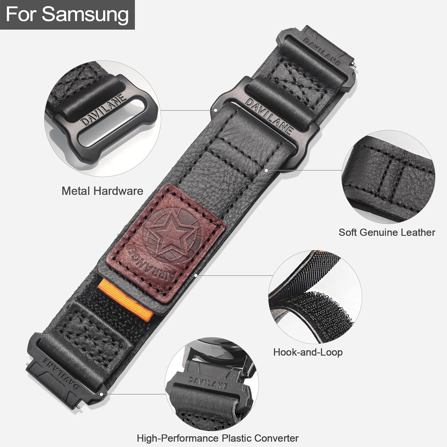 20/22mm Quick Release Hook & Loop Watch Band Compatible with Samsung Galaxy Watch 7/6/5/4, Garmin, GTS, GT Series or Traditional watches and Smartwatches