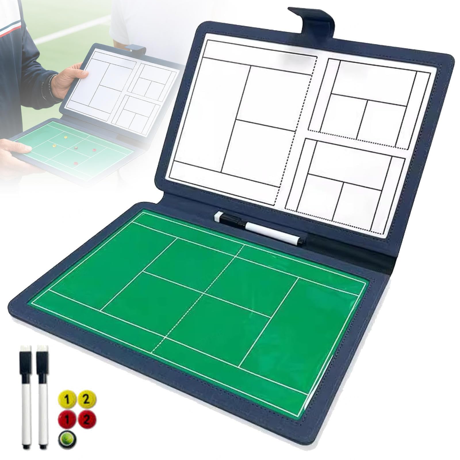 Lavagna Tattica Tennis Pieghevole Magnetica per Allenatori,Blue