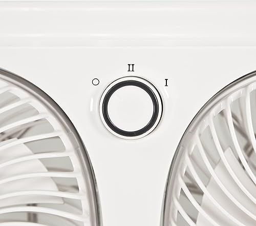 Vista 7 de Comfort Zone CZ329WT Ventilador de doble ventana de 9 pulgadas con ventiladores giratorios de 180°, 2 velocidades, pantalla extraíble de plástico