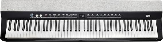 Kurzweil KaP1-88-Key Fully-Weighted Hammer Action Portable Digital Piano with 28 Flagship Voices + Power Supply + Sustain Pedal + ST-C1 Chrome Stand (Black)