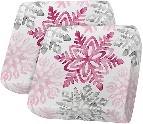 Fundas de cojín elásticas de Navidad para sofá, seccional, individual, en forma de T, protector para muebles con parte inferior elástica, color rosa