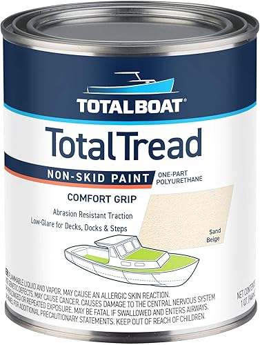 Miniatura 14 de TotalBoat TotalTread Pintura Antideslizante para Cubierta, Revestimiento de Tracción Antideslizante de Grado Marino para Barcos, Madera, Fibra