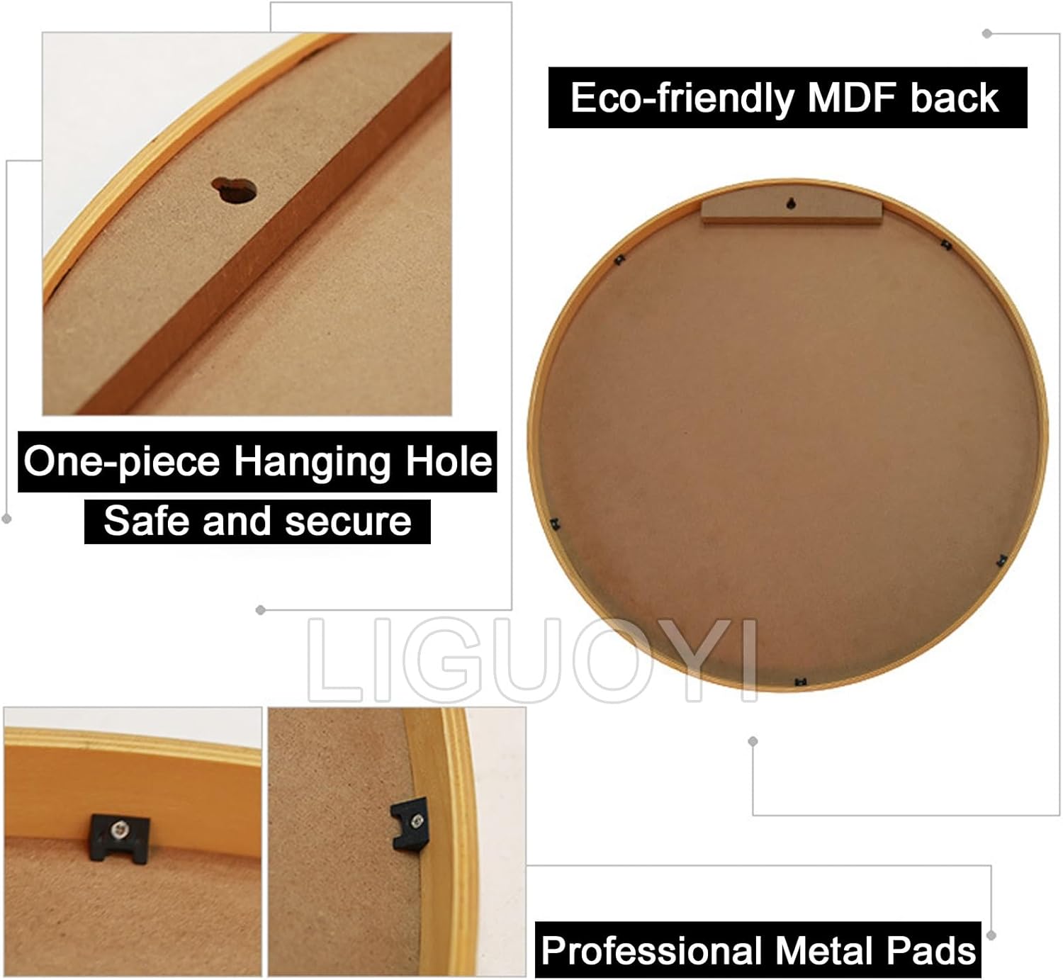 ☆壁掛けミラー 天然木フレーム 丸型ミラー 玄関 洗面所 鏡 壁掛け