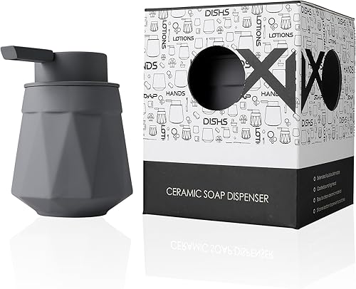 Miniatura 5 de Dispensador de jabón de manos, dispensador de jabón de cerámica para fregadero de cocina, botella de jabón líquido recargable de 12 onzas para baño,