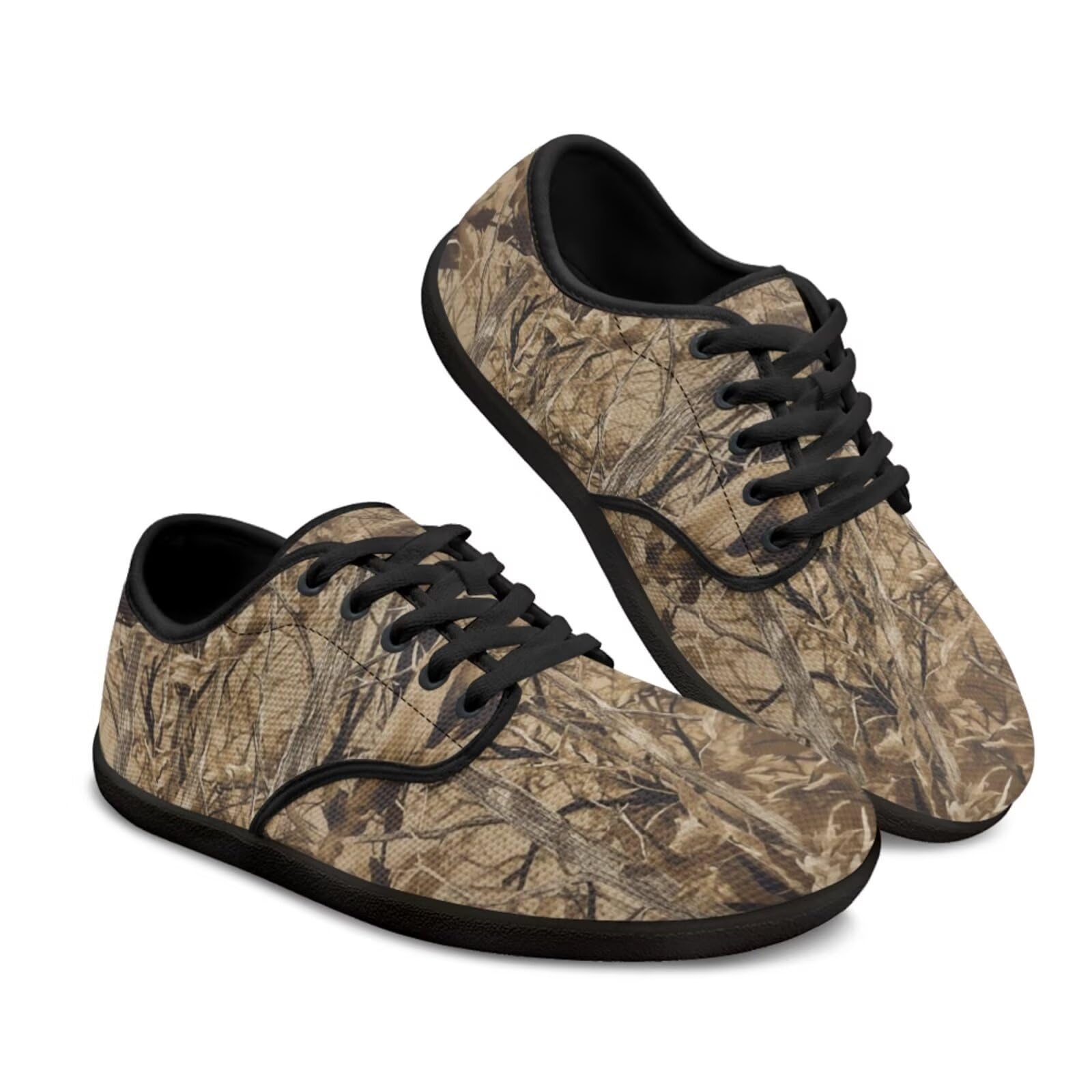 Fuojuvelie Leaves Camo Men's Skateboarding Shoes Size 9 Trendy Barefoot Shoes Women Wide Toe Box Casual Sneakers Comfy Men Zero Drop Shoes