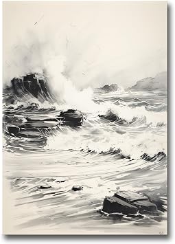 Eternal Seas, Vintage Ocean Waves Prints, Antique Artwork capturing the Power of the Ocean Storm, Wall Art, Poster Print, Decor