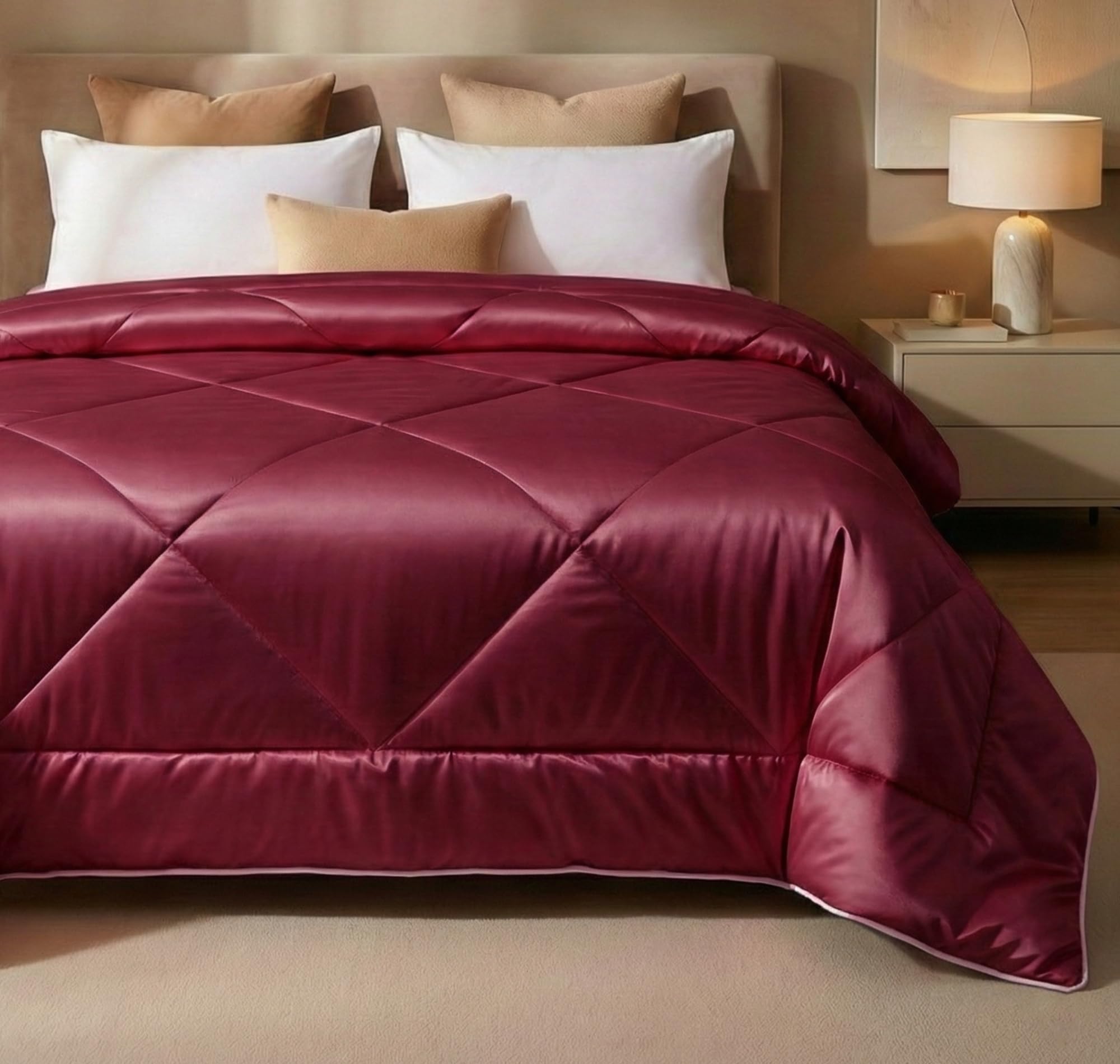 King Satin Silk Comforter Set - Luxurious Bedding -16