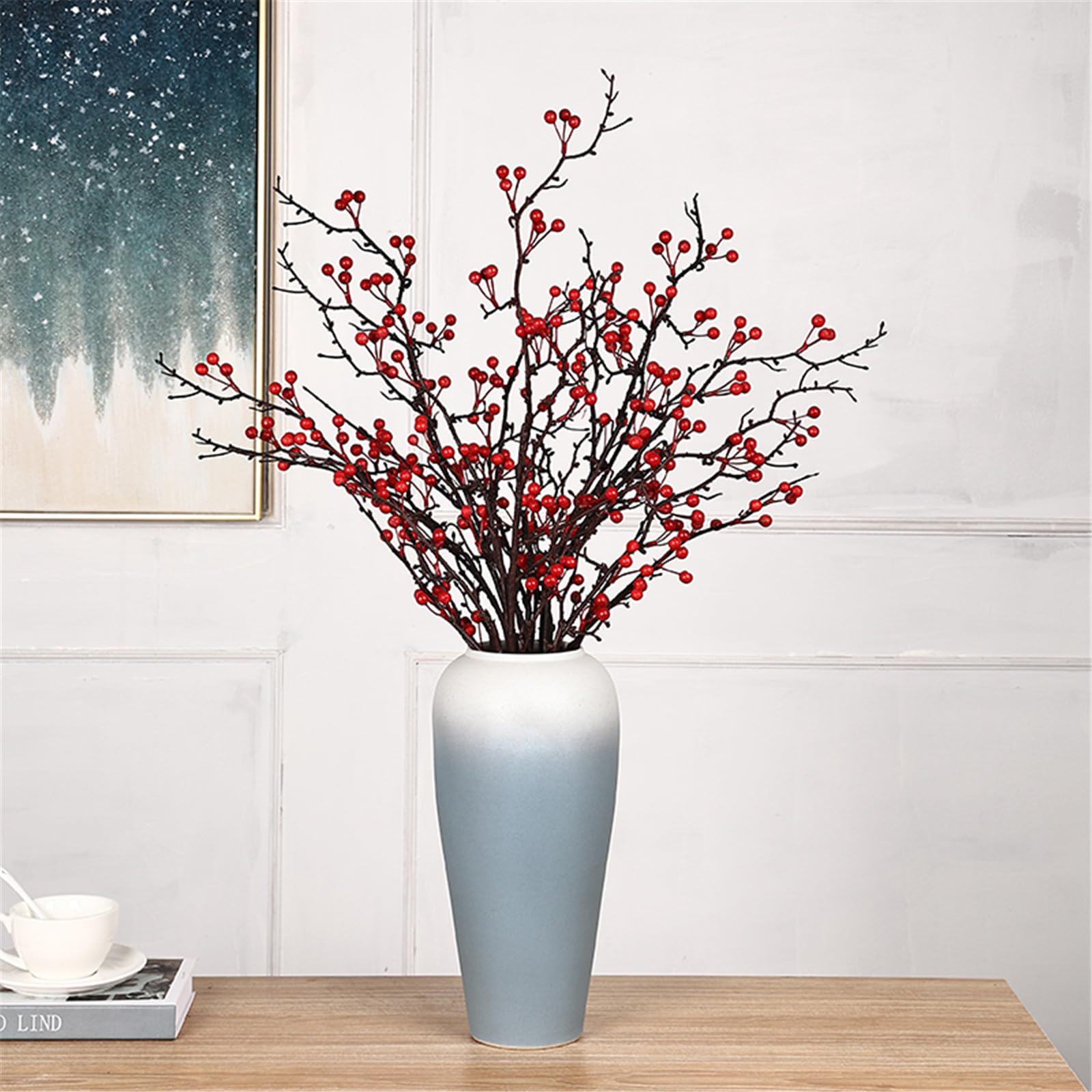 Vasen-Set aus 3 Stück, Keramik für die Inneneinrichtung, handgefertigte Blumenvase, Vasen in abgestuften Farben, Vasen für Hotellobbys, Flure, Tischdekorationen ()