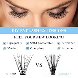 Individual Lashes Cluster Large Tray 240pcs Individual Lashes 0.07mm 10D/20D D Curl Mix 8-16mm Cluster Lashes Natural Lash Cluster Soft&Lightweight DIY Eyelash Extension By GEMERRY(10D/20D-D, 8-16)
