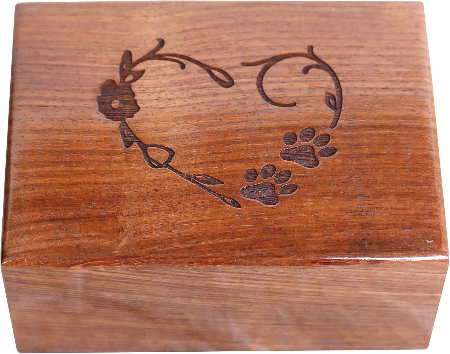 Wooden Urn Box For Pet Ashes | Handmade Rosewood Keepsake Urns (6 x 4 x 2.75)