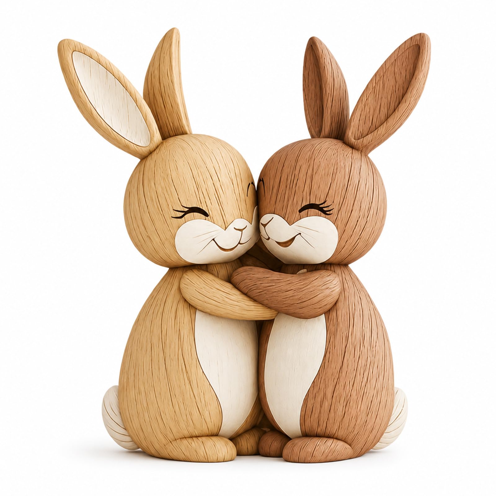 Wooden Rabbit Ornaments, 2D Natural Color Animal Patterns Desktop Decor Ornament, Whimsical Ornaments for Living Room Accessories, Shelves, Mantels & Entryway Table Decorations, Rabbit Gifts (B)