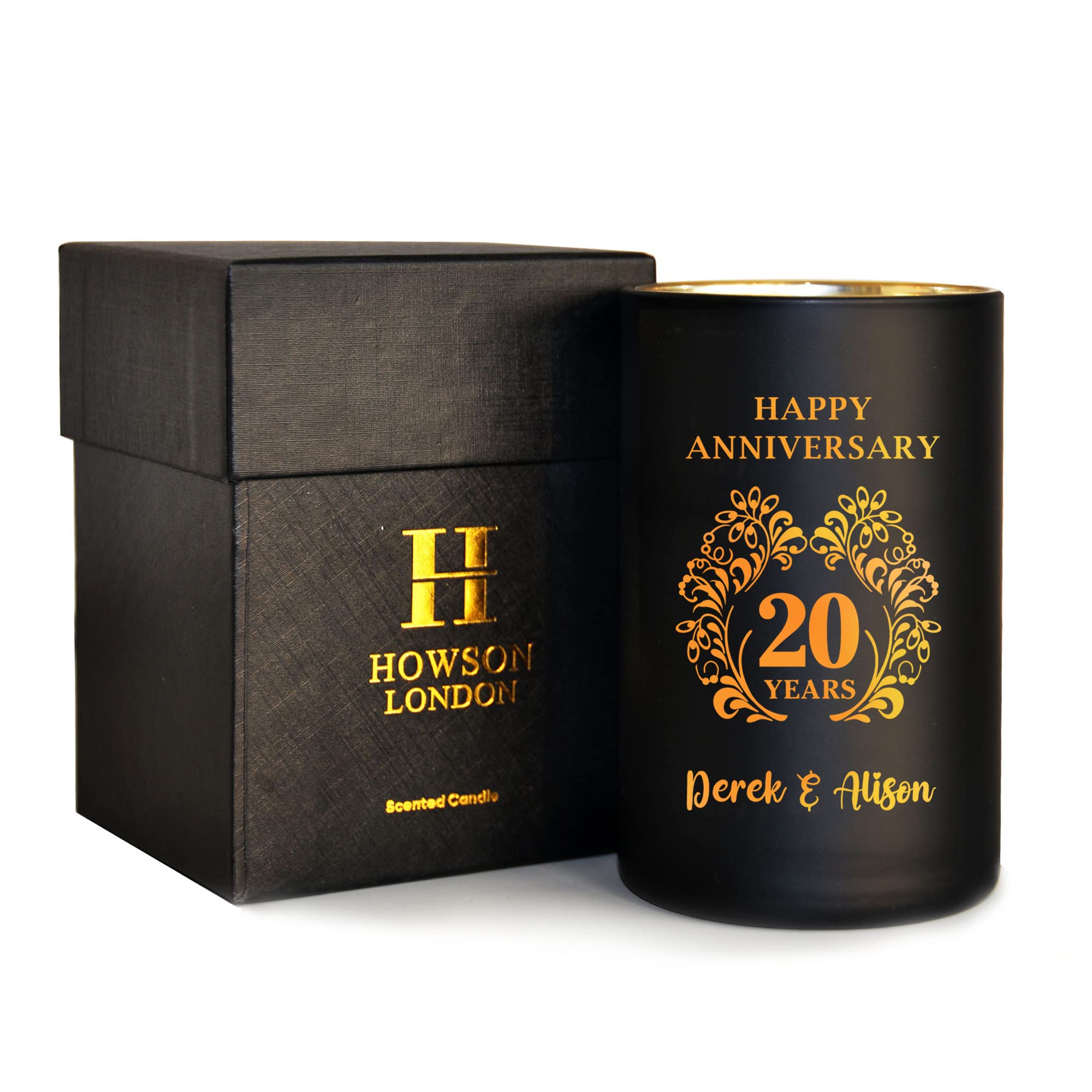 Personalised Candle Cedarwood Cinnamon Sandalwood Gifts for Wedding Christmas Anniversary Birthday Memorial Candle Gift for Her Women Him Men from Wife Husband Groomsman Bride Up to 40 Hours