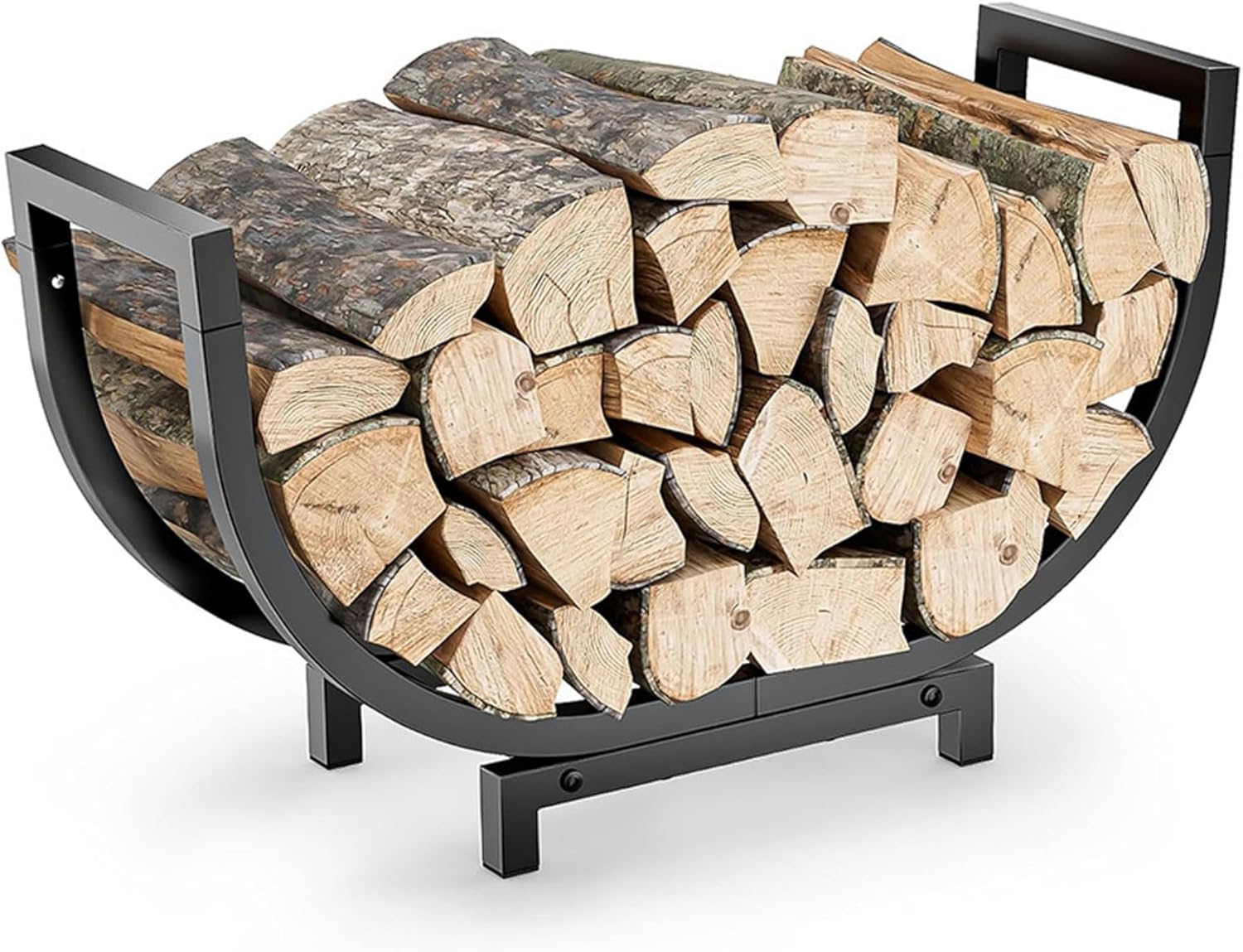 Fireplace Grate, Metal Fireplace Grate 24 Inch, Heavy Duty Firewood Rack Detachable for Outdoor Campfire Camping, Fire Pit