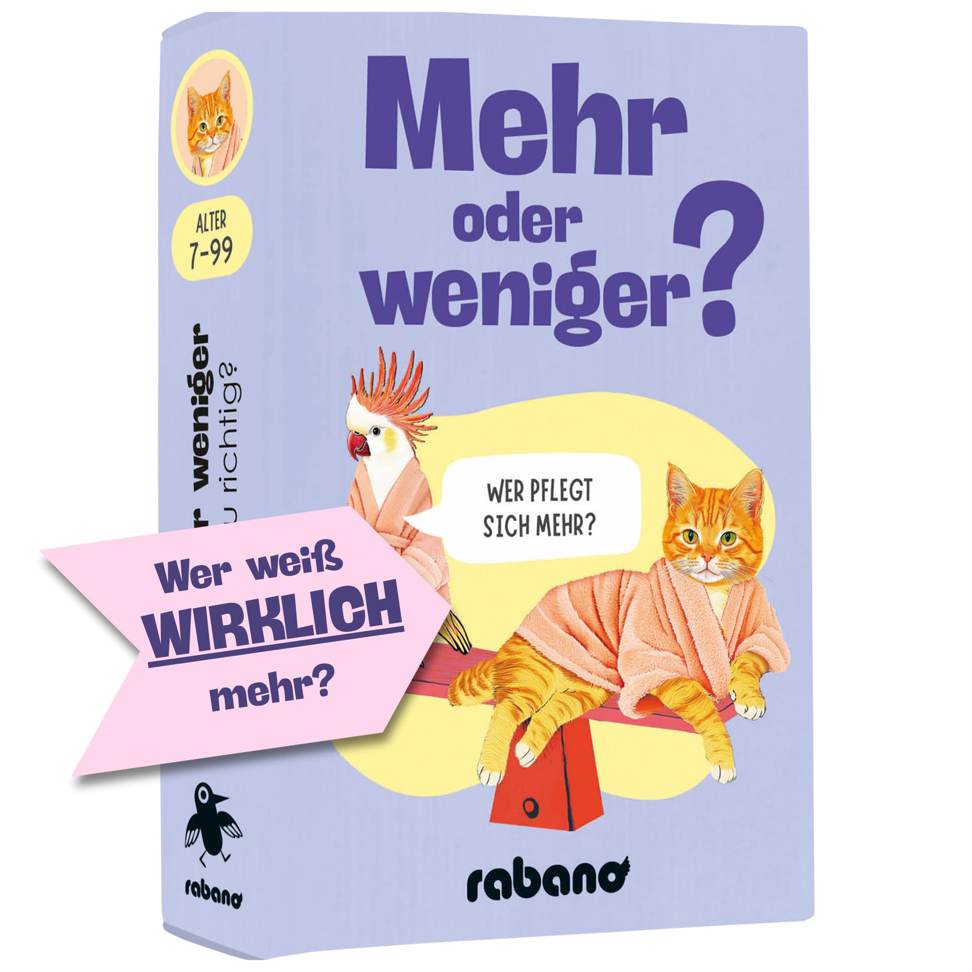 Mehr oder Weniger - Schätzspiel ab 2 Personen - Spiel für Erwachsene & Kinder ab 7 Jahren - Tolles Kartenspiel für 2+ Spieler - Familienspiel, Gesellschaftsspiel oder zu zweit