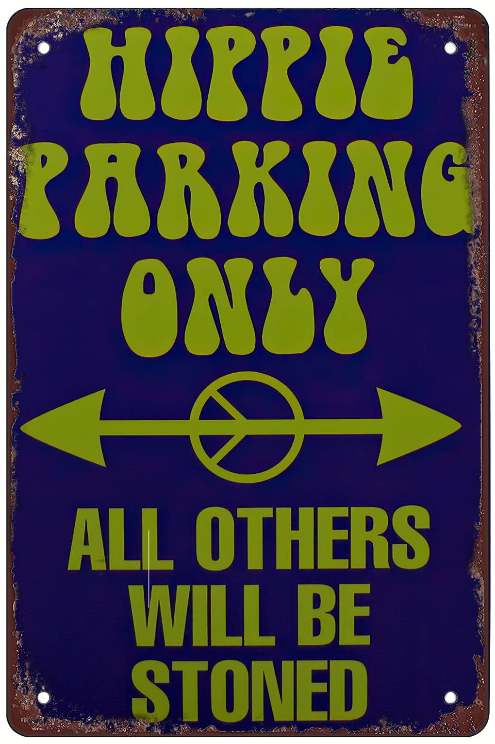 Metallic tin Sign Hippie Parking-Vintage Aluminum tin Logo Garden Logo Bar Restaurant Family Farm Garage Art Festival Gift Wall Logo 12x16inch