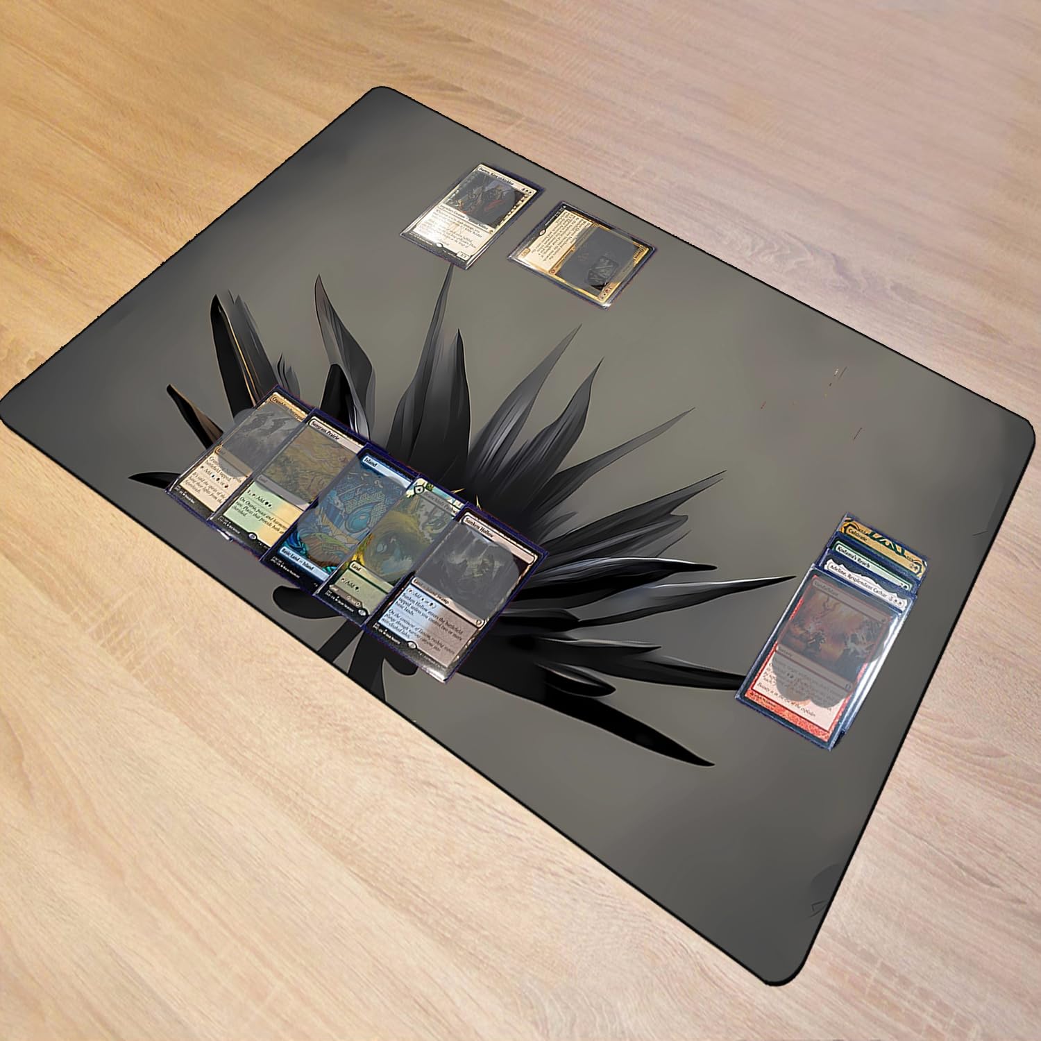 Fantasy Black Lotus TCG Playmat, tappetino da gioco per MTG DTCG CCG RPG carte collezionabili inchiostro pittura giochi giochi superficie liscia gioco battaglia collezione Cool 13