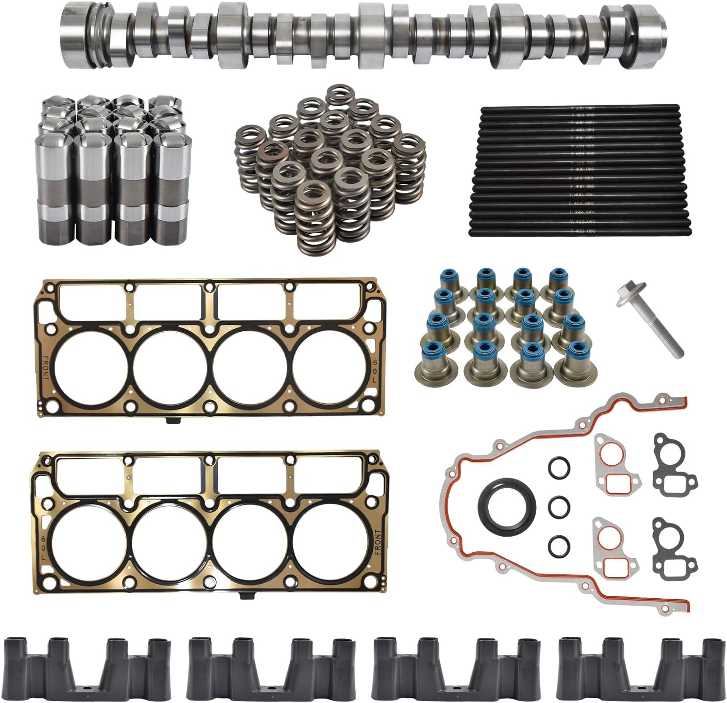 E1840P Sloppy Stage 2 Camshaft Kit for 1999-2013 Gen 3/4 LS 4.8 5.3 Vortec Trucks (Include Cam, Lifters and Trays, Pushrods, Gaskets)