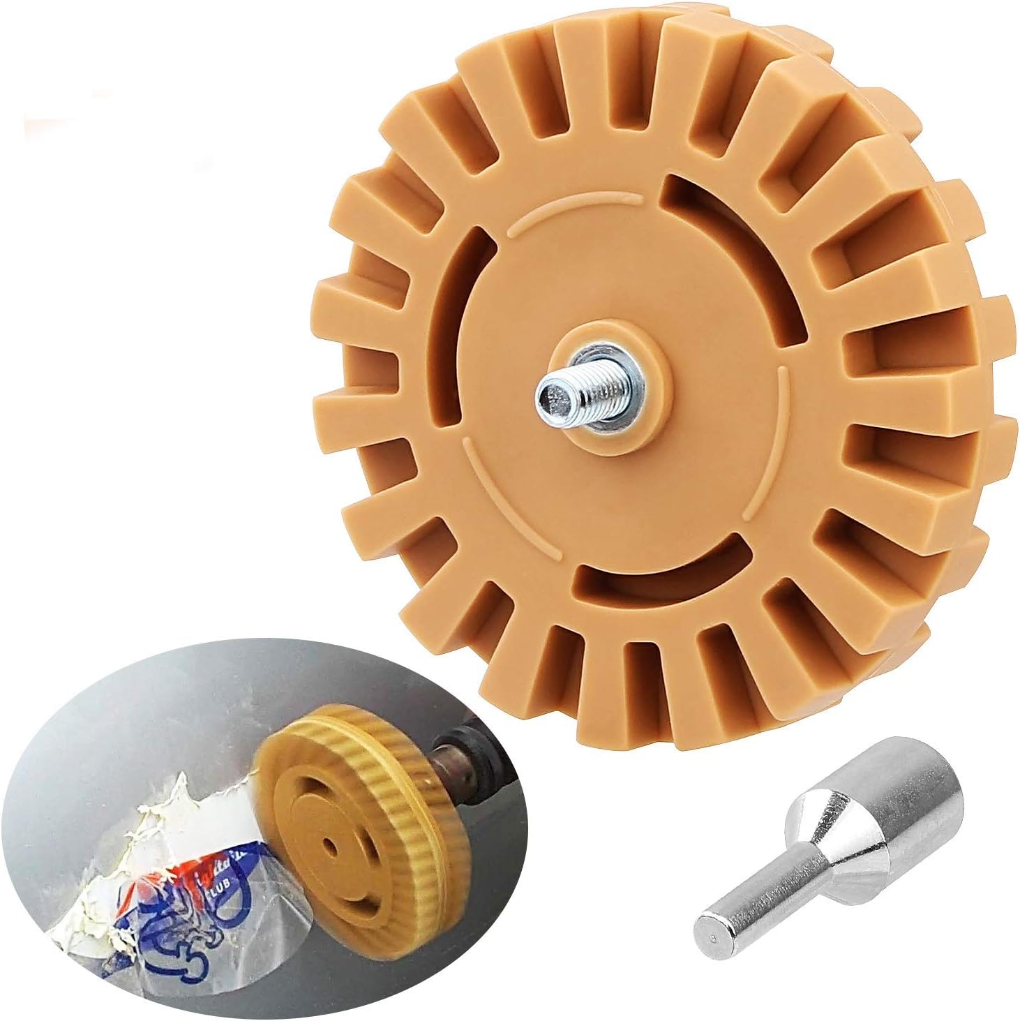 STARVAST Rubber Eraser Wheel 4 inch Decal Remover with Drill Adapter