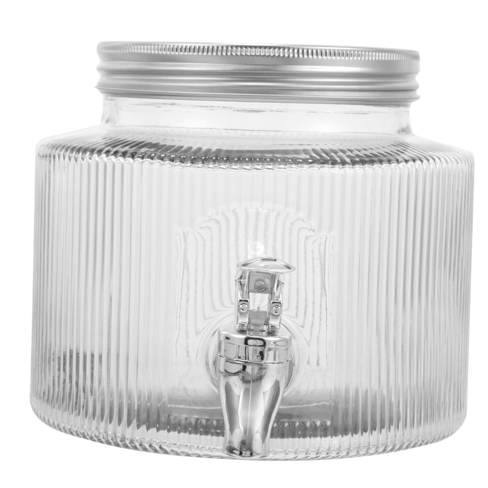 PartyKindom Dispensador de Bebidas y Diseño Único con Grifo de Vidrio 2,8l con Tapa Sellada Adecuado para Agua, Té Helado y Limonada en Reuniones y Fiestas
