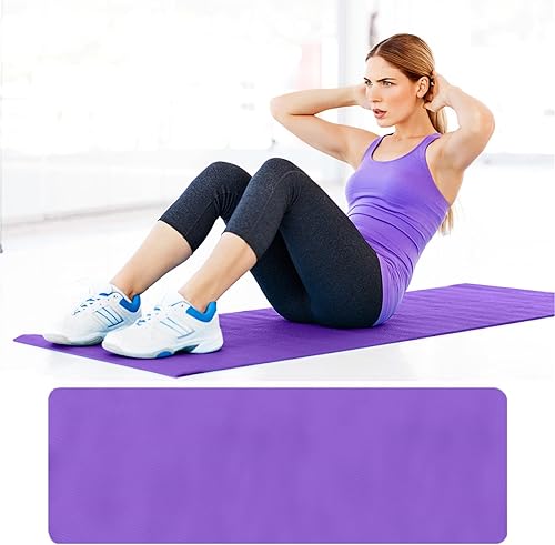 Tapete de yoga, tapete de ejercicio para hombres y mujeres, 68 x 23 pulgadas, antideslizante, 0.157 in de grosor, tapete de entrenamiento para yoga,