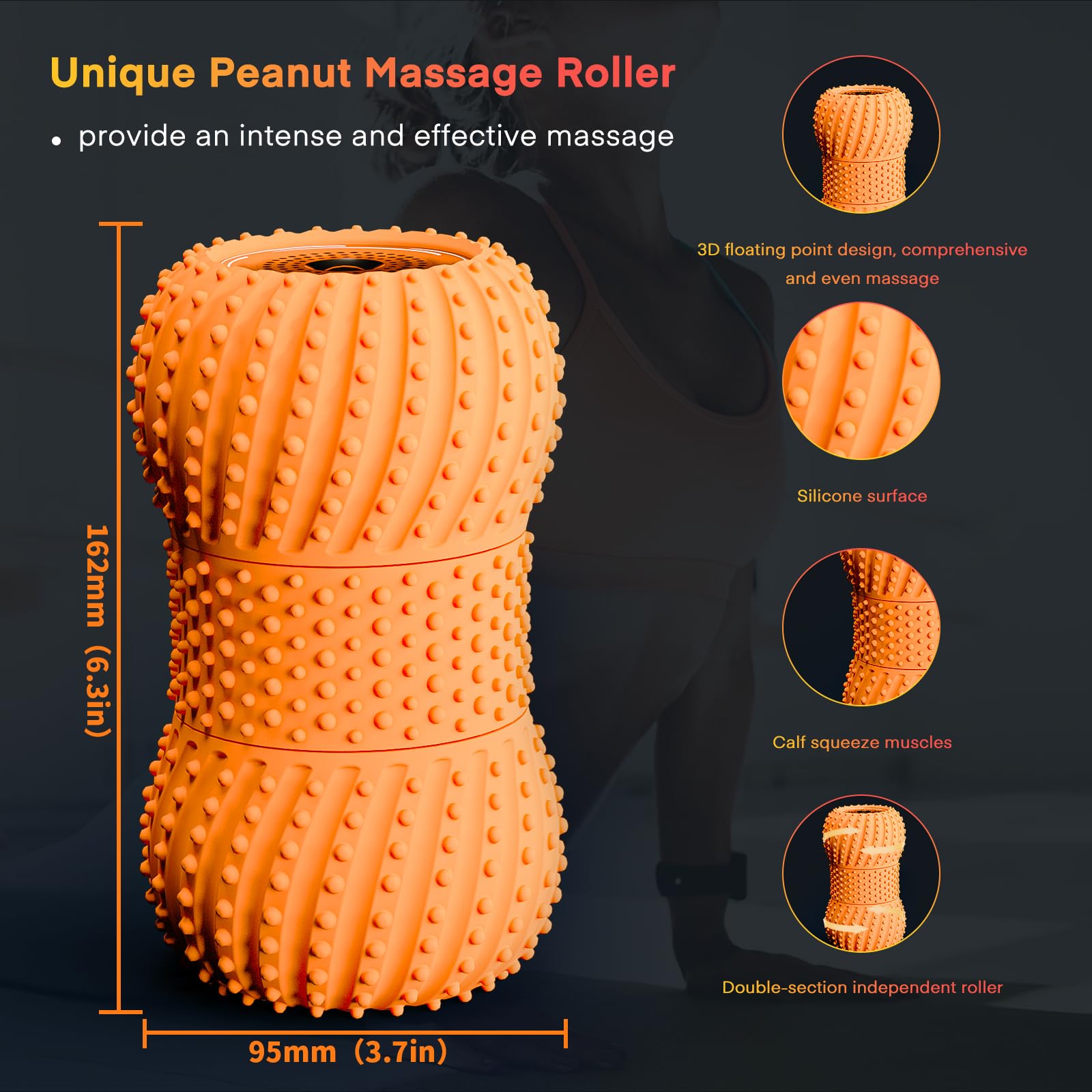 Amazon.com: 2 in 1 Vibrating Peanut Massage Ball with 6 Massaging Modes and  Bluetooth Speaker, Rechargeable Vibrating Massage Yoga Roller Ball for  Muscle Recovery, Orange : Health & Household