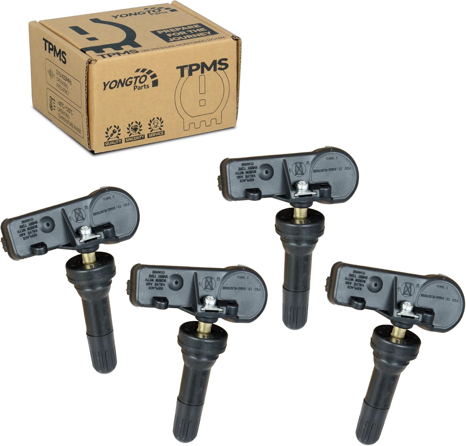 6F2Z1A189A TPMS Sensor 315MHz Compatible with Ford F150 Edge Escape Explorer Fusion Ranger Taurus Mustang Lincoln MKZ Navigator Zephyr Mercury Mariner Marguis 4PCS Replace OE 6F2A1A176AE