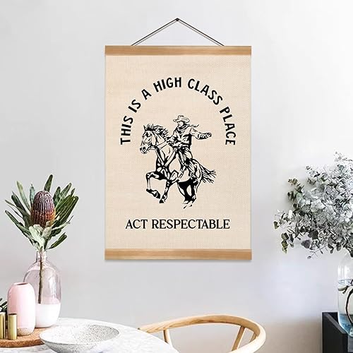 Miniatura 5 de ZTGDA Pósteres retro, arte de pared de vaquero occidental de Texas, This Is A High Class Place Posters Riding Cowboy Wild Western para el hogar,