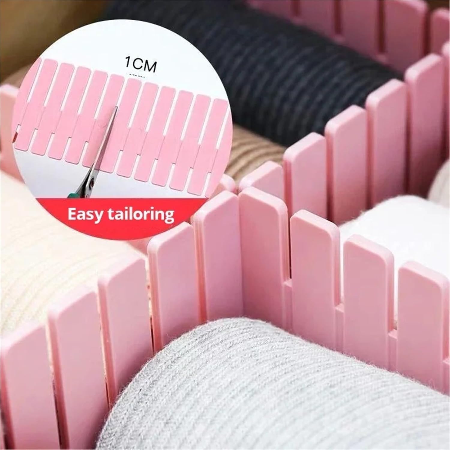 4pcs Household Adjustable Drawer Divider Storage Cabinet Underwear Socks Free Separation Plastic Board For Clothes(Pink)