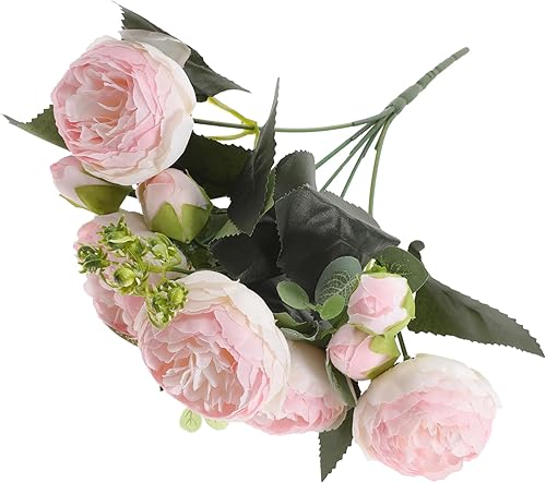 Miniatura 4 de Garneck 2pcs Artificial Peony Bouquet Bouquets for Wedding Bouquet for Bride Wedding Flowers Decor Peonies Flowers Artificial Pampas Grass Peony