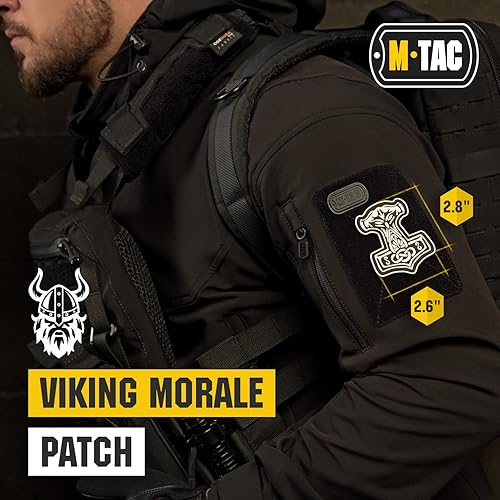 Miniatura 2 de M-Tac Morale Patch Mjölnir - Parches de PVC para chalecos, mochilas, sombreros - Parche militar táctico con cierre de gancho en el respaldo