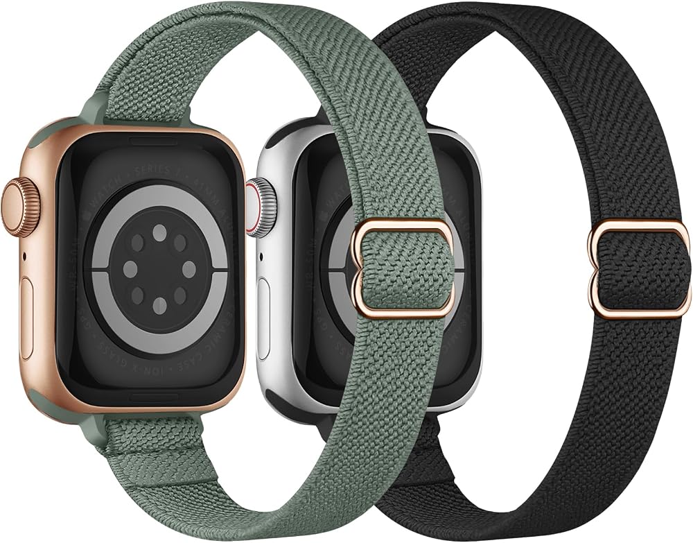 4 Pack Stretchy Solo Loop Compatible with Apple Watch Bands Women Men — 사진 1