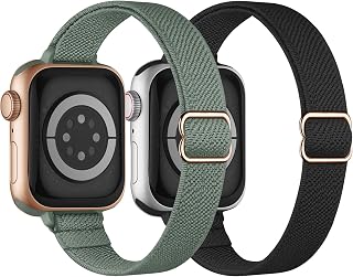 4 Pack Stretchy Solo Loop Compatible with Apple Watch Bands Women Men