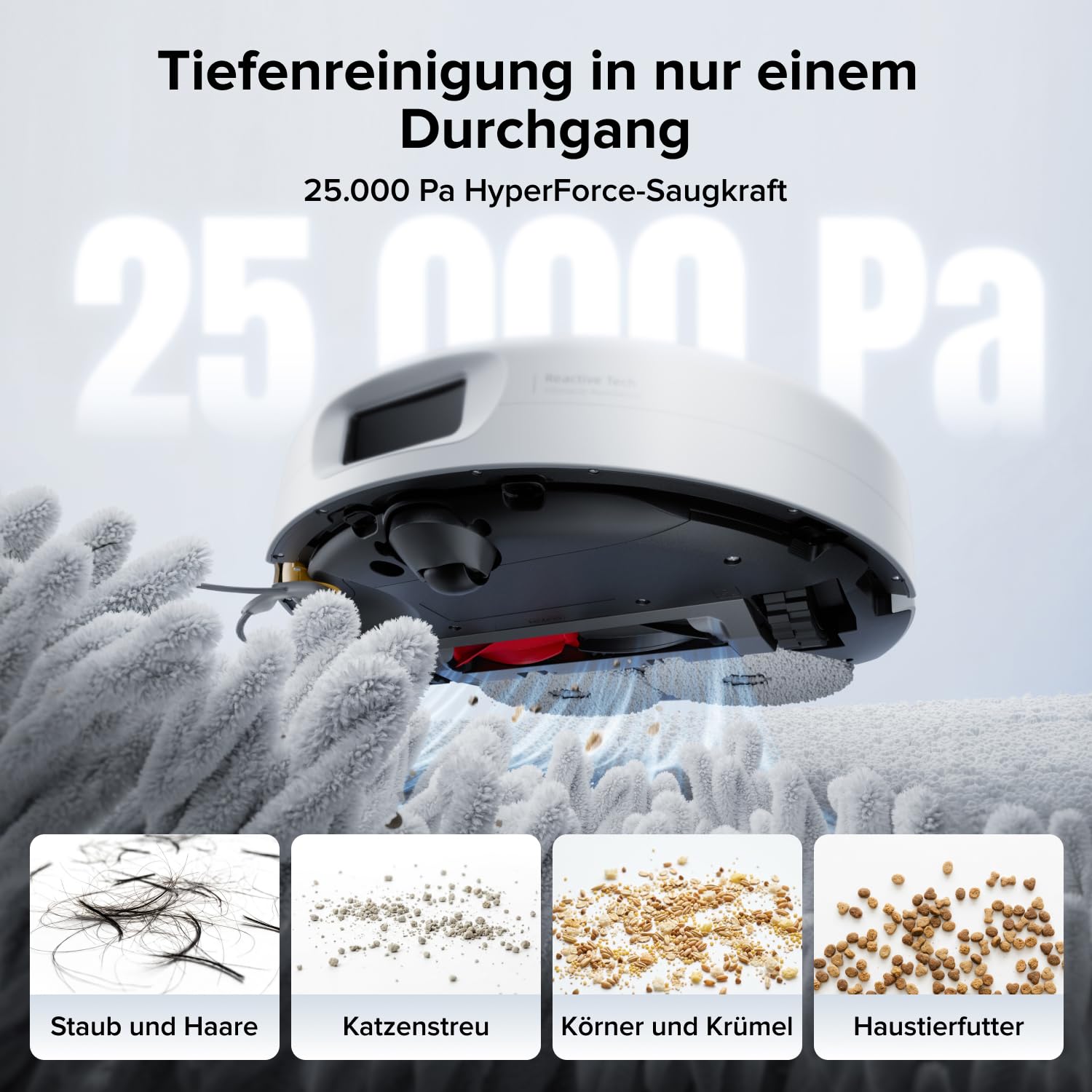 roborock Qrevo 2 Pro Saugroboter mit Wischfunktion, 25.000 Pa Saugkraft