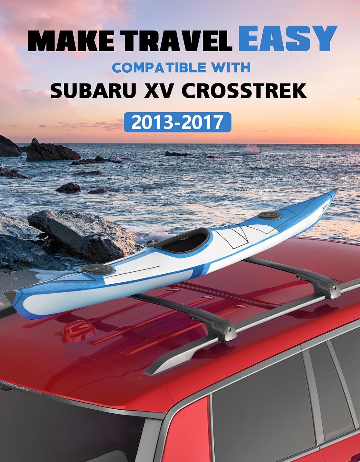 Roof Rack Cross Bars for 2013-2017 Subaru XV Crosstrek & 2012-2016 Impreza