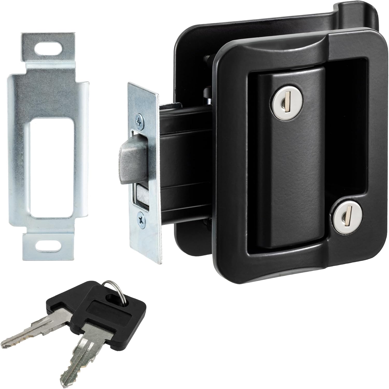 NEW BLACK RV CAMPER TRAILER MOTORHOME PADDLE ENTRY DOOR LOCK LATCH HANDLE DEADBOLT