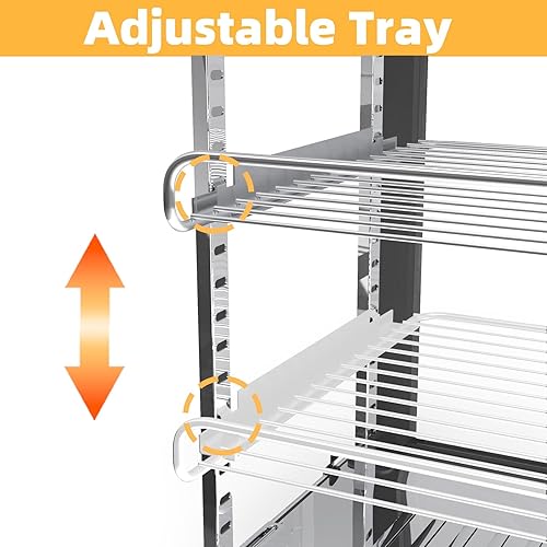 Miniatura 5 de Whalefall Calentador de alimentos para encimera de 35 pulgadas, pantalla comercial de calentador de alimentos de 3 niveles, calentador de pizza con