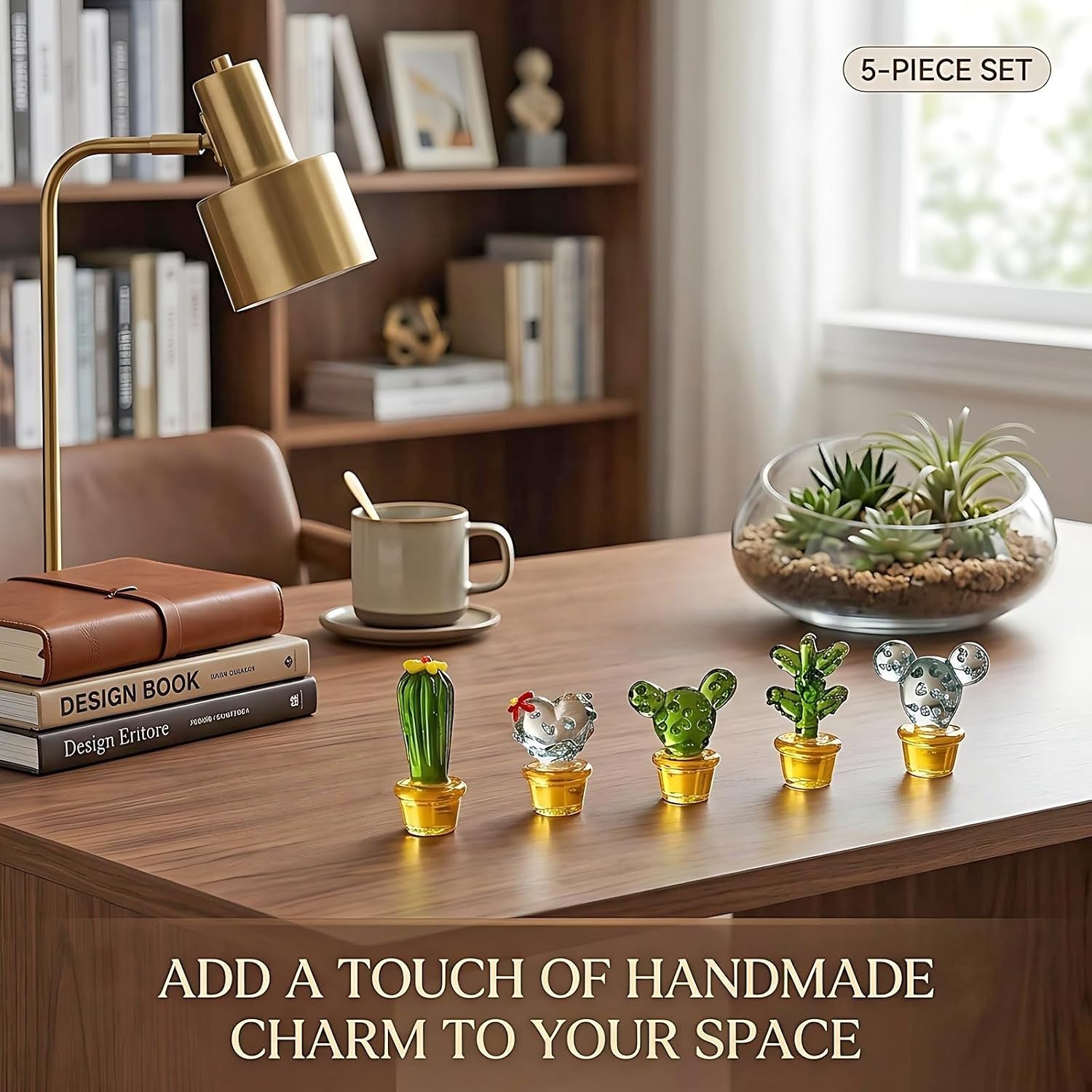 5 Pcs Hand Blown Glass Cactus Figurines image 4