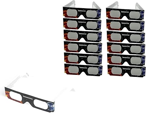 Miniatura 2 de Bookishbunny 12 pares solares de los espectadores del eclipse de las gafas de papel que ven el sol que ve el ISO certificado