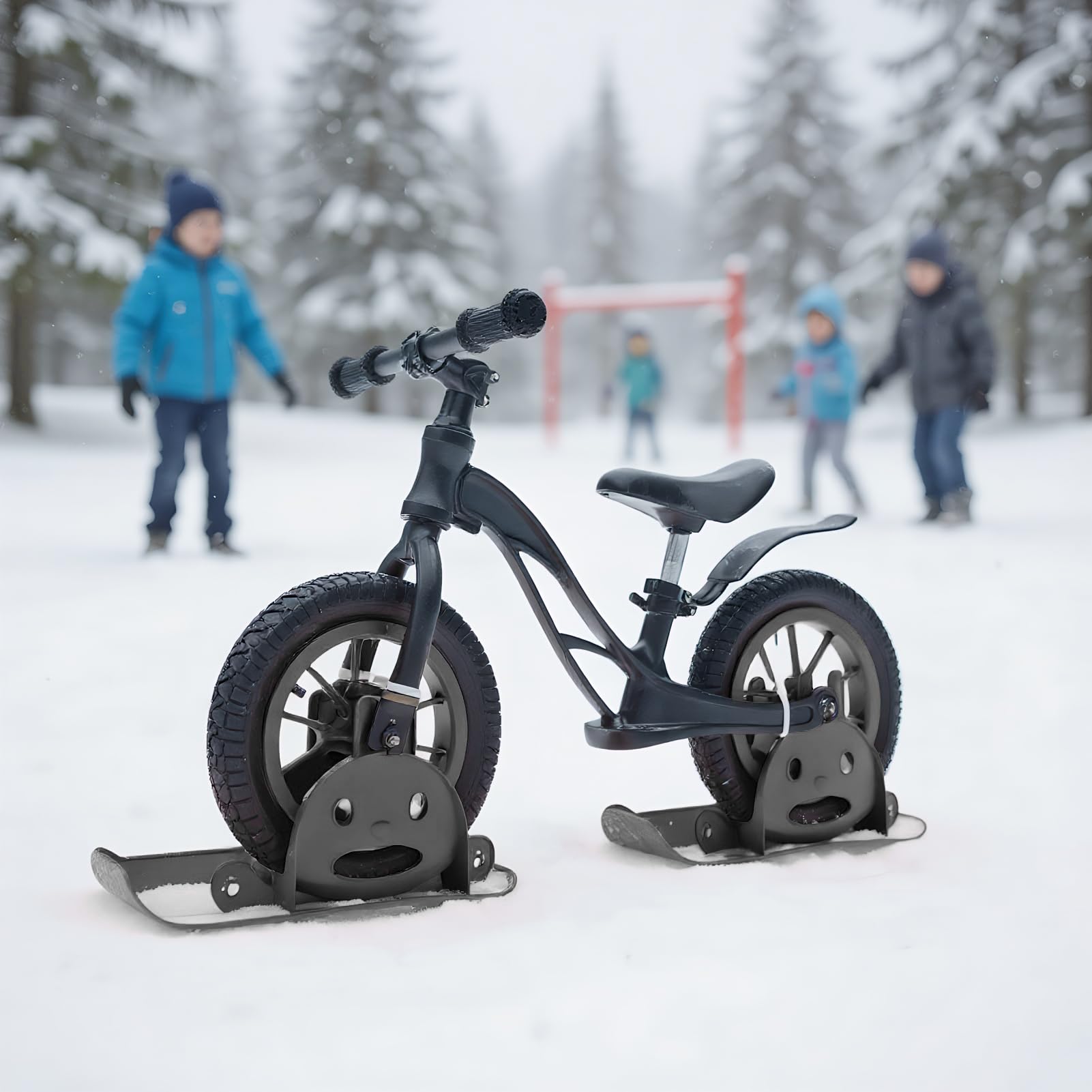 Balance Vélo Neige Ski,1 Paire Winter Slee Board Balance Bike Snow Ski Set - Conversion de Fixation pour Chariot de Golf Randonnée Pads,Filles Garçons Tout-Petits Cyclistes