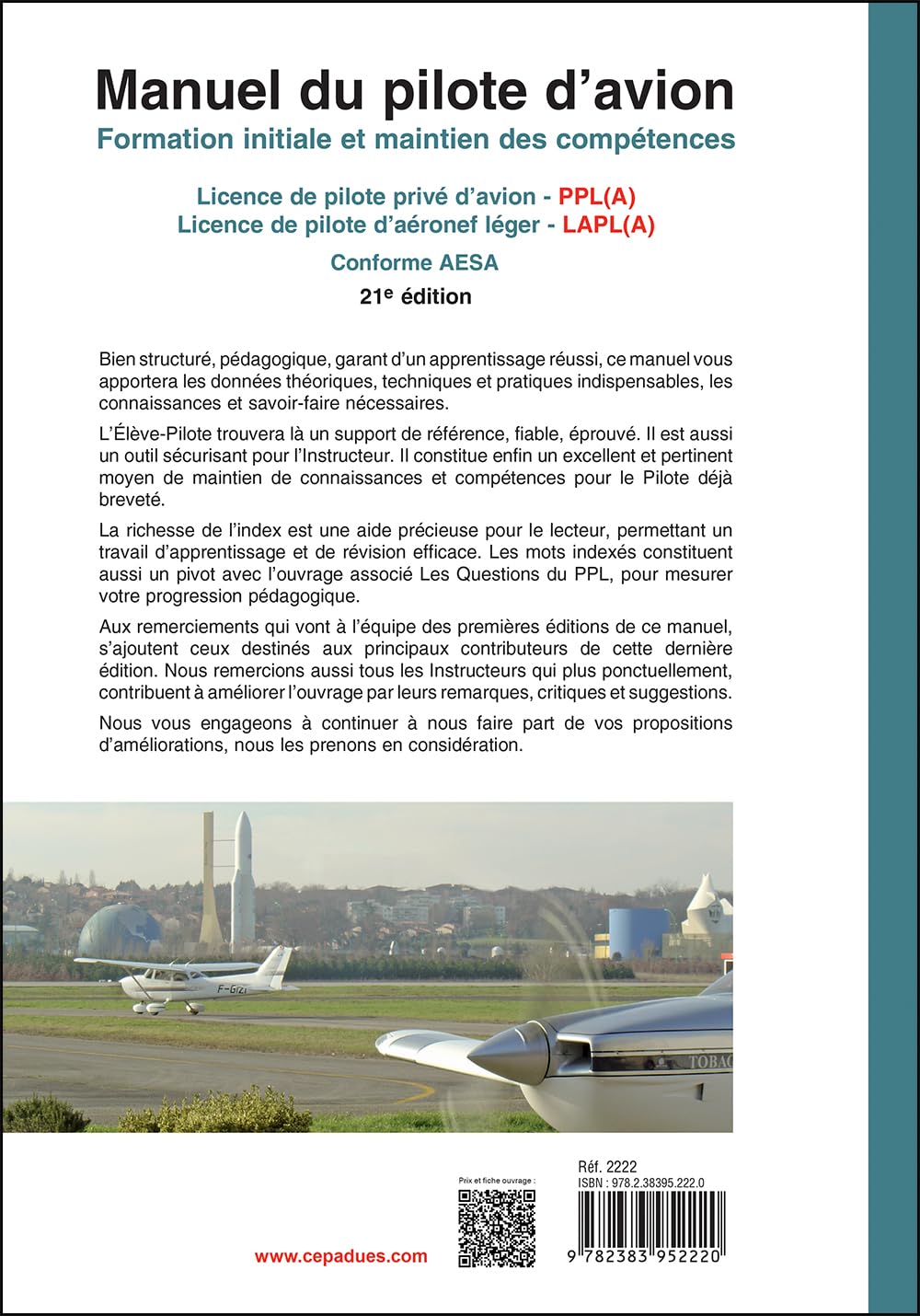 Manuel du pilote d'avion - 21e édition - PPL et LAPL - Formation initiale et maintien des compétences