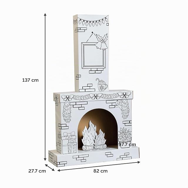 Foto 2 de 6 de BANKERS BOX Casa de Juegos de Cartón Chimenea Festiva para Niños XL (137 x 27,7 x 82 cm)