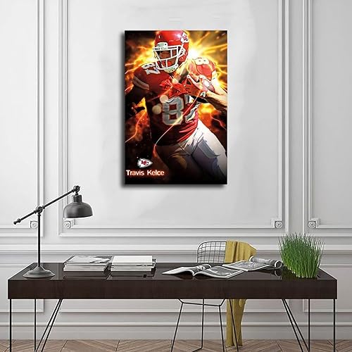 Miniatura 3 de Travis Kelce - Póster de lienzo para dormitorio, decoración de dormitorio, paisaje deportivo, oficina, habitación, regalo, sin marco sin marco 12 x