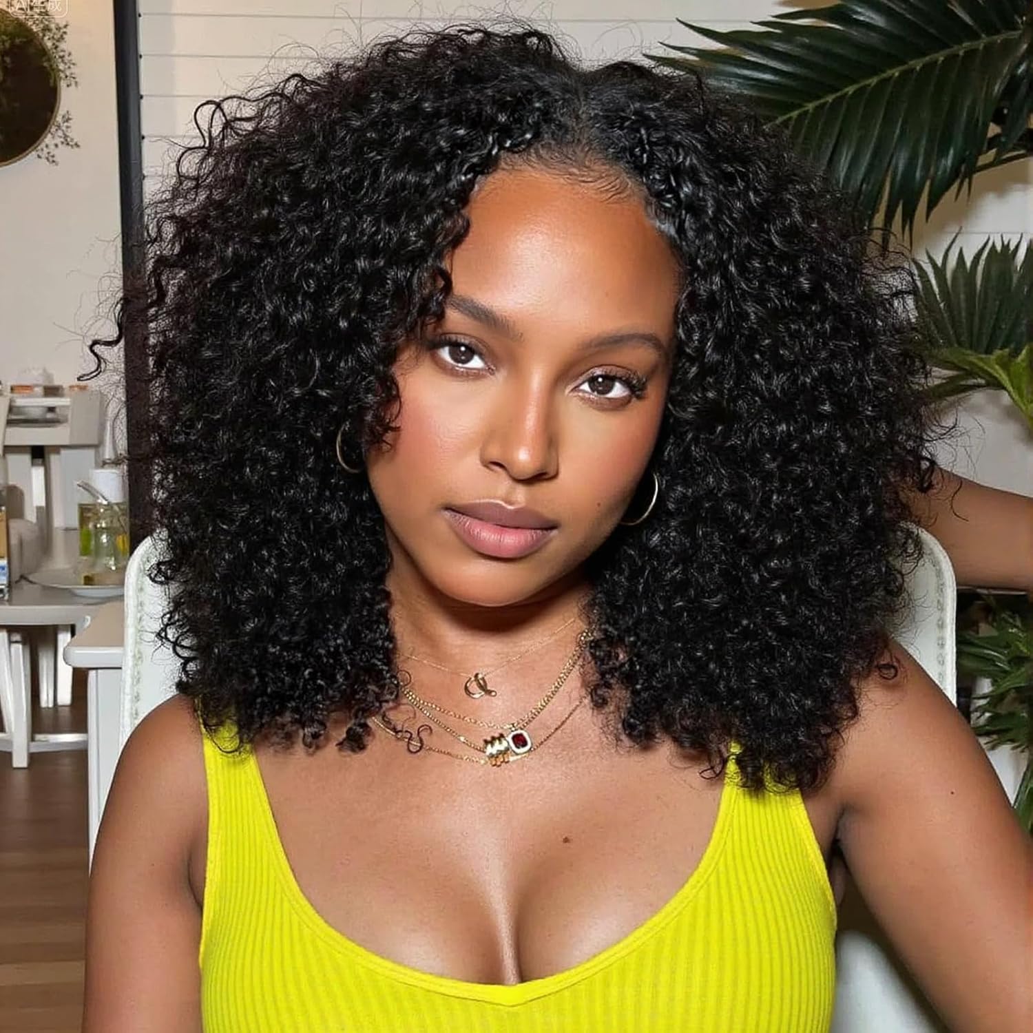 24 Inch Kinky Curly Half Wig Human Hair 200 Density 3 In 1 Seamless Flip Over Half Wig Beginner Friendly Glueless Drawstring Headband Wig for Women