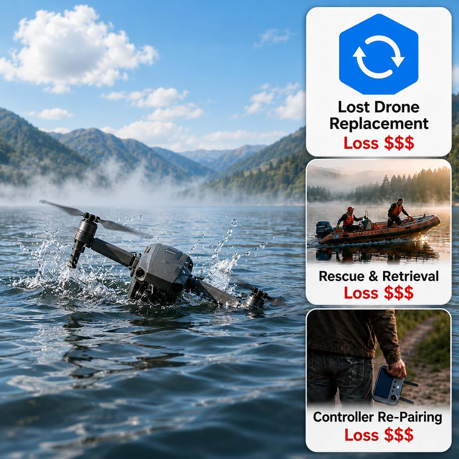 Drone Float for DJI Mini & DJI Neo Drones and Other Drones Under 1000g, Automatic Inflatable Water Recovery Device (Suitable for Drones under1000g) image 5