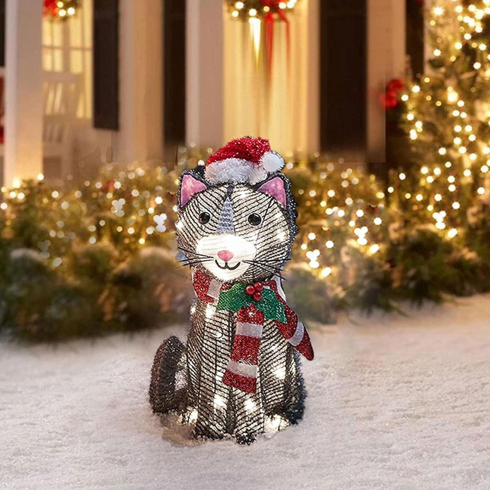 Ornements de jardin en plein air avec lampe LED étanche design sculpture animal de Noël