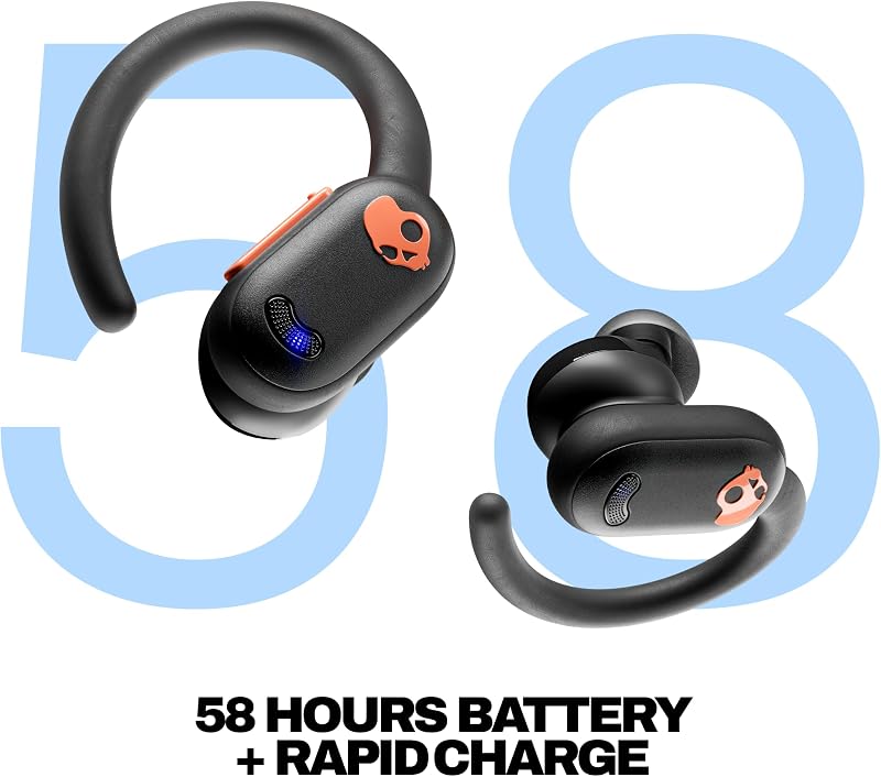 Skullcandy Push ANC Active Noise Cancelling Wireless Earbuds - Black/Orange image 3