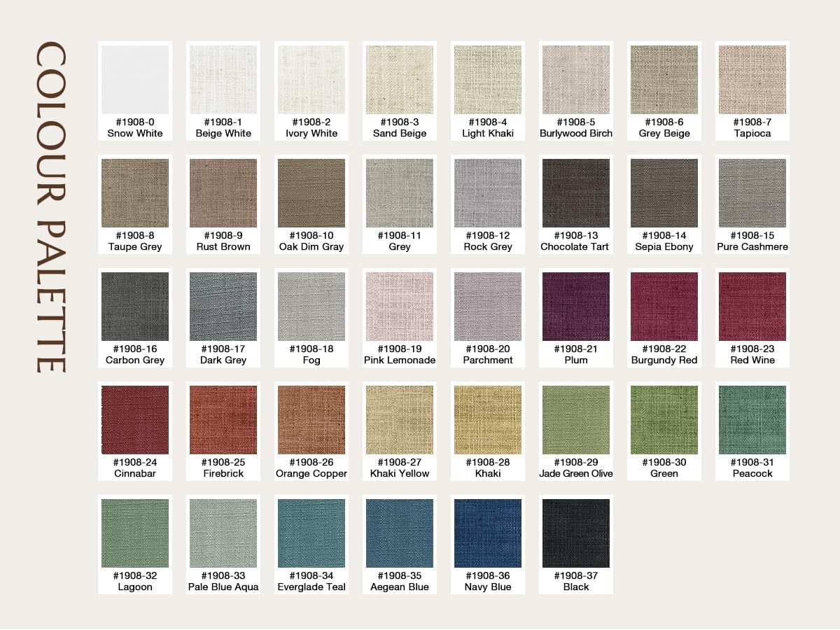 TWOPAGES Liz Linen Curtain Fabric Sample Booklet, 38 Colors