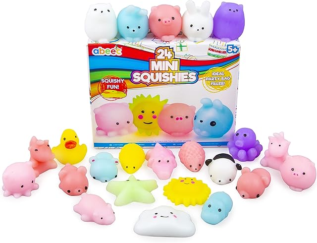 Mini Squishes - Party Bag Fillers for Kids - Squeeze Toys - Squishy Fidget Toys - Stress Toys For Kids  Contains Pandas, Pigs, Ducks, Elephants & Much More!